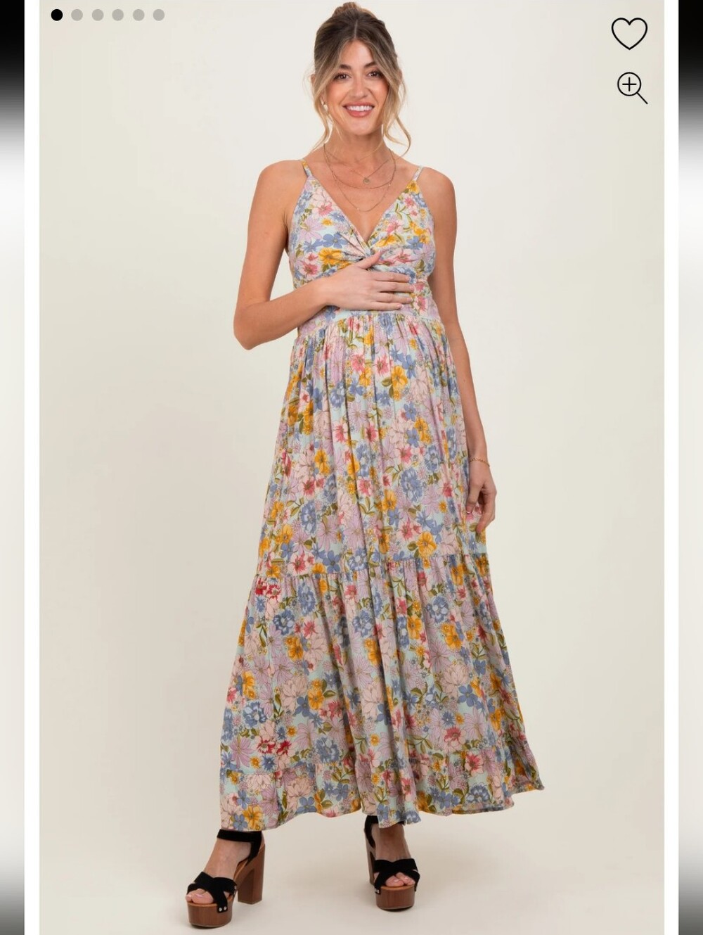 Pinkblush Floral Maxi Dress in Pastel Pink, Yellow, Blue